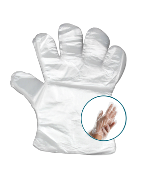 Einweg-Plastik-Schutzhandschuhe